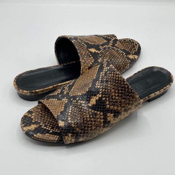 M. Gemi Shoes - M. Gemi Snakeskin Print Slip On Open Toe Sandals Made In Italy Size 36 1…